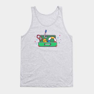 Suitcase With Snorkeling Equipment Cartoon Tank Top